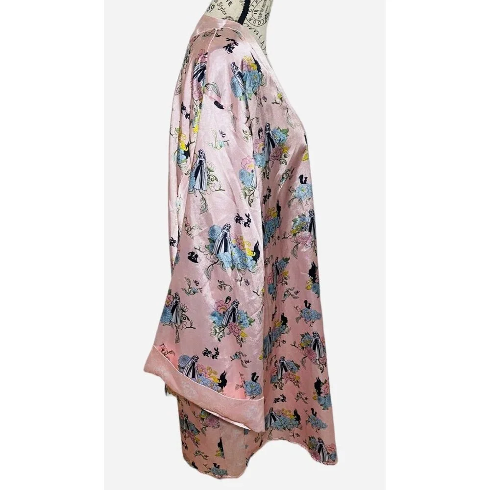 Disney Robe Pink Satin Princess‎ Aurora Sleeping Beauty Womens LARGE Sleepwear - Picture 4 of 8